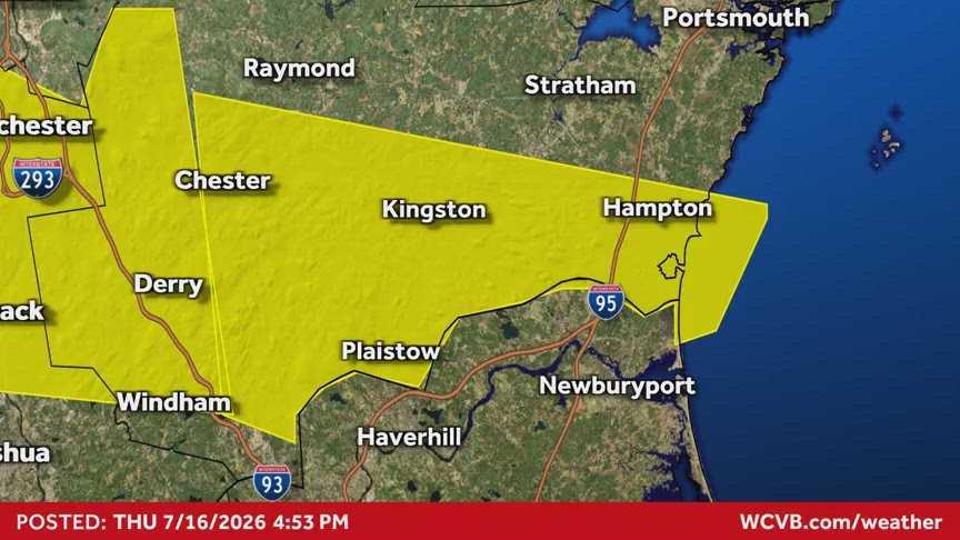 Severe thunderstorm warning in effect for parts of Mass., NH